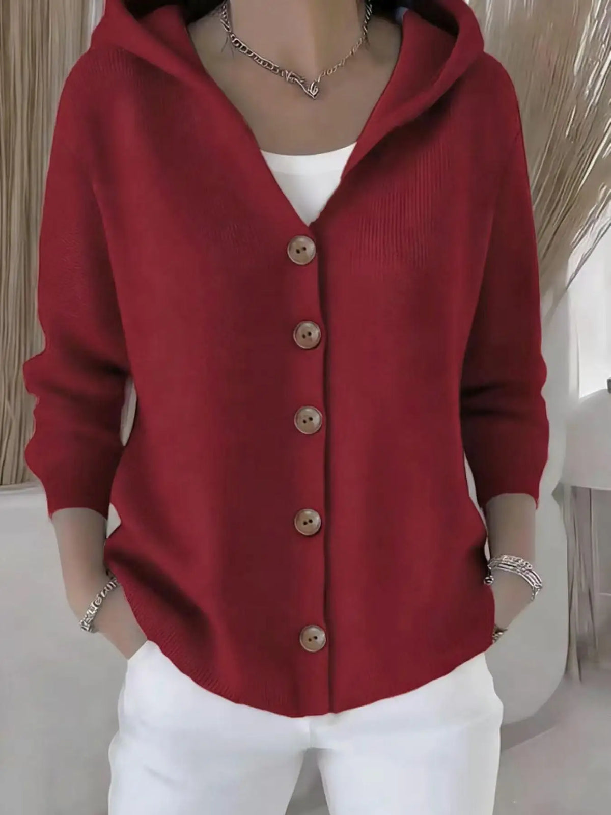 Hooded Knit Cardigan