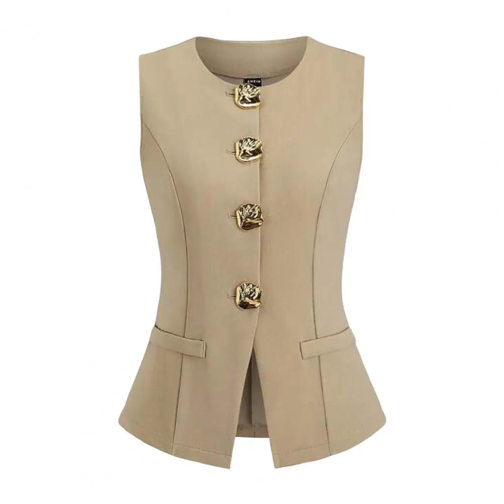 Waist-Cinching Crew-Neck Vest
