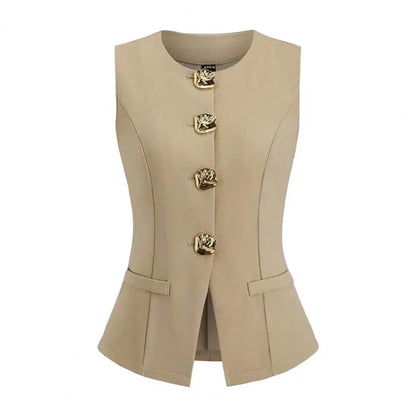 Waist-Cinching Crew-Neck Vest