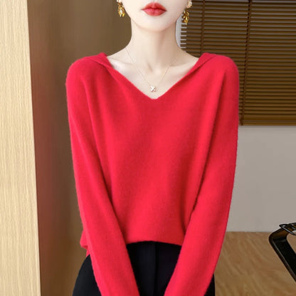 Hooded Wool-Blend Pullover Sweater
