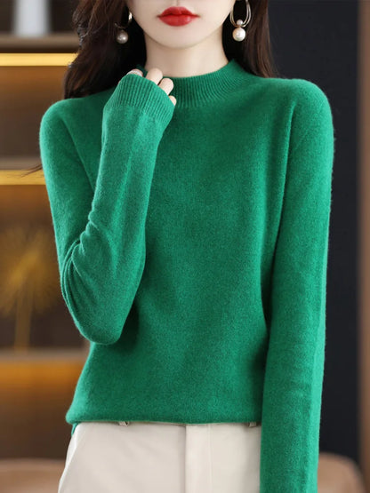 Wool-Blend Mock-Neck Sweater