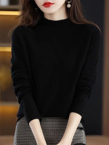 Wool-Blend Mock-Neck Sweater