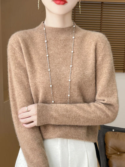 Wool-Blend Mock-Neck Sweater