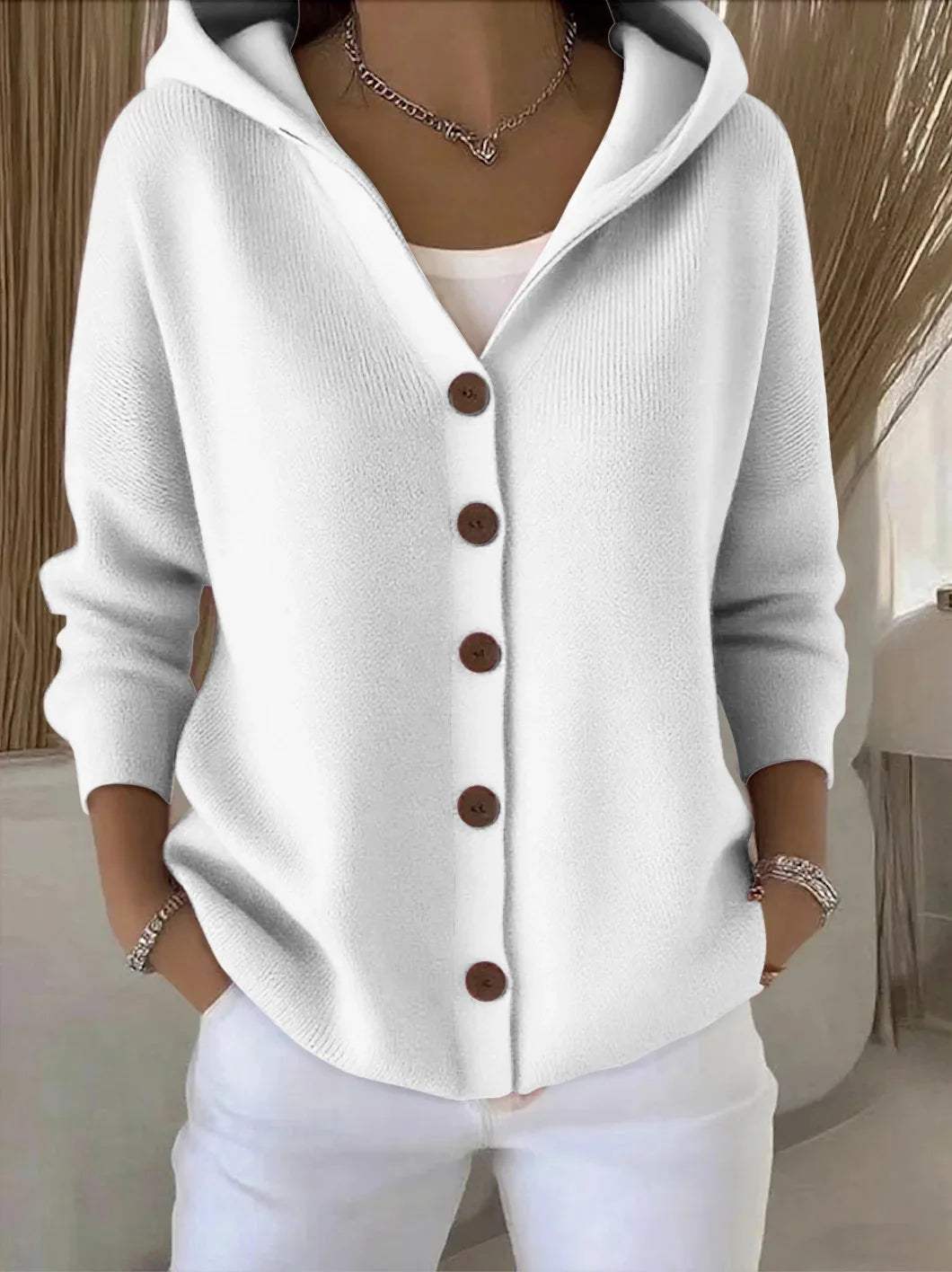 Hooded Knit Cardigan
