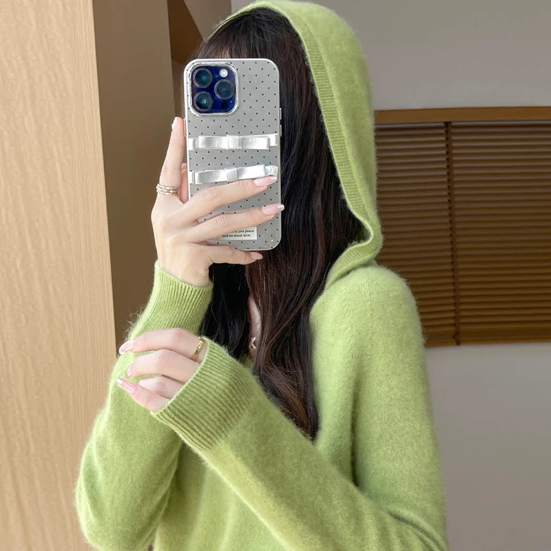 Hooded Wool-Blend Pullover Sweater