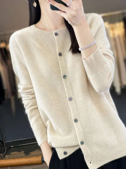 Fine Wool-Blend Crew-Neck Sweater