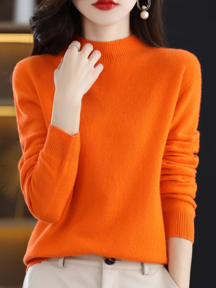 Wool-Blend Mock-Neck Sweater