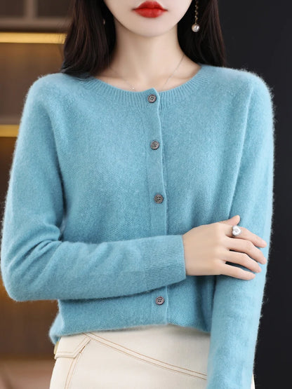 Fine Wool-Blend Crew-Neck Sweater