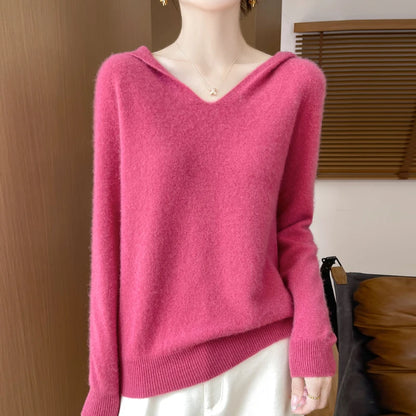 Hooded Wool-Blend Pullover Sweater