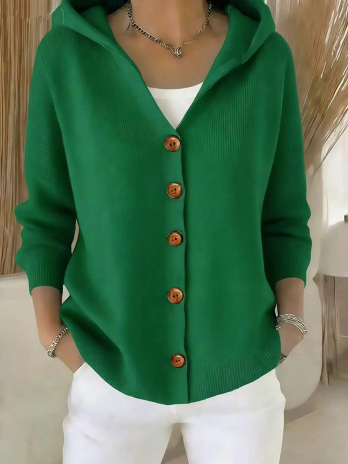 Hooded Knit Cardigan