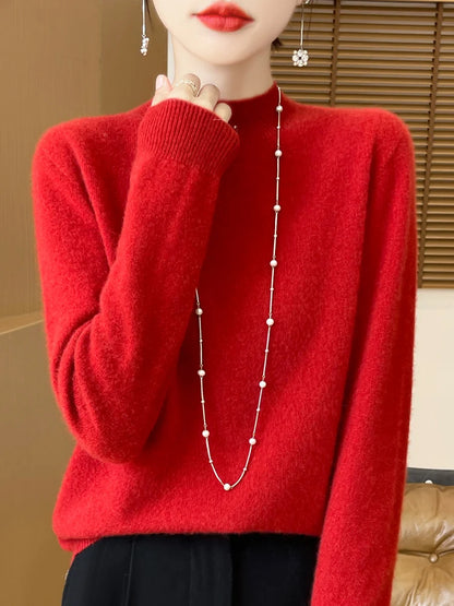 Wool-Blend Mock-Neck Sweater