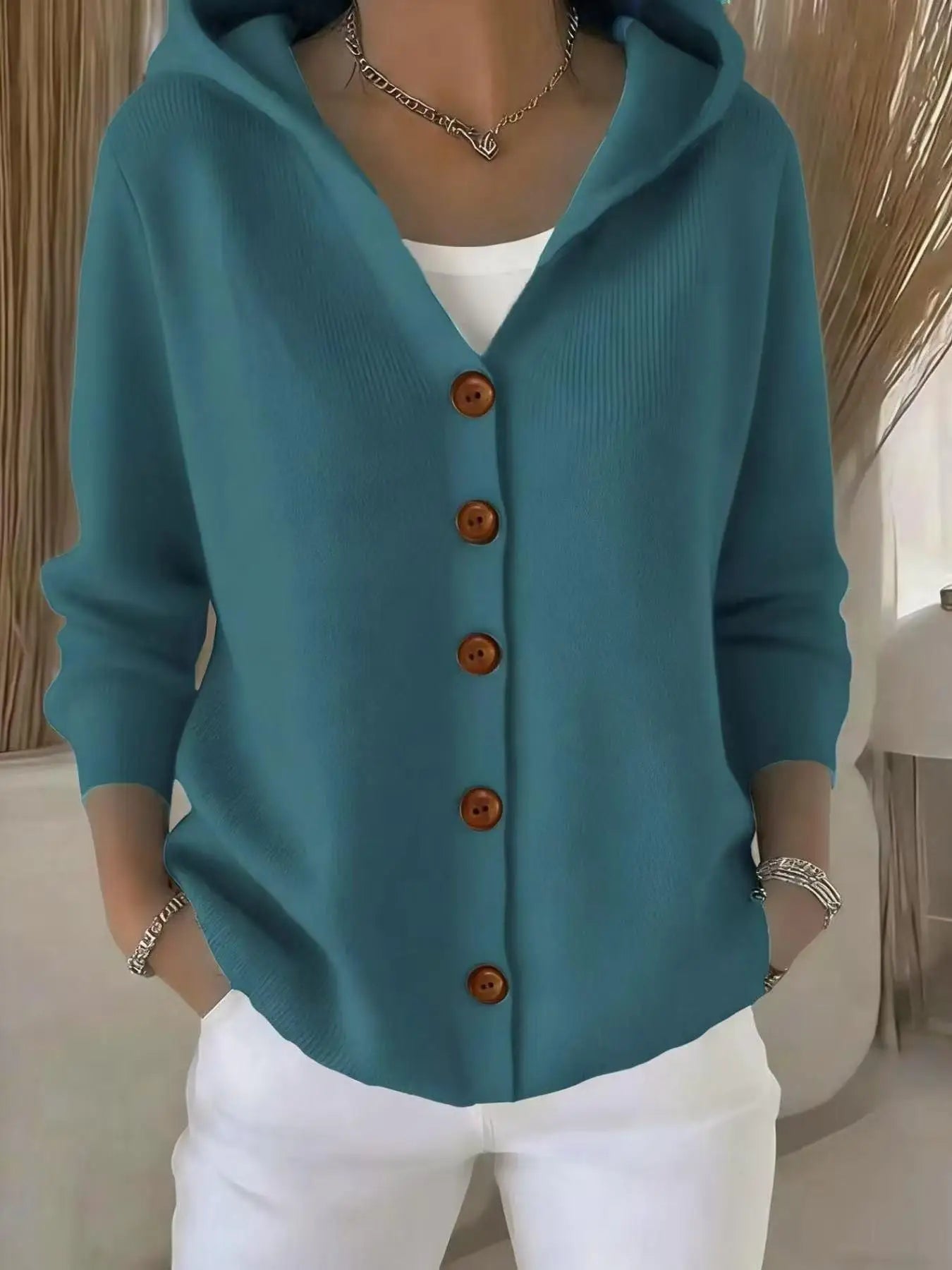Hooded Knit Cardigan