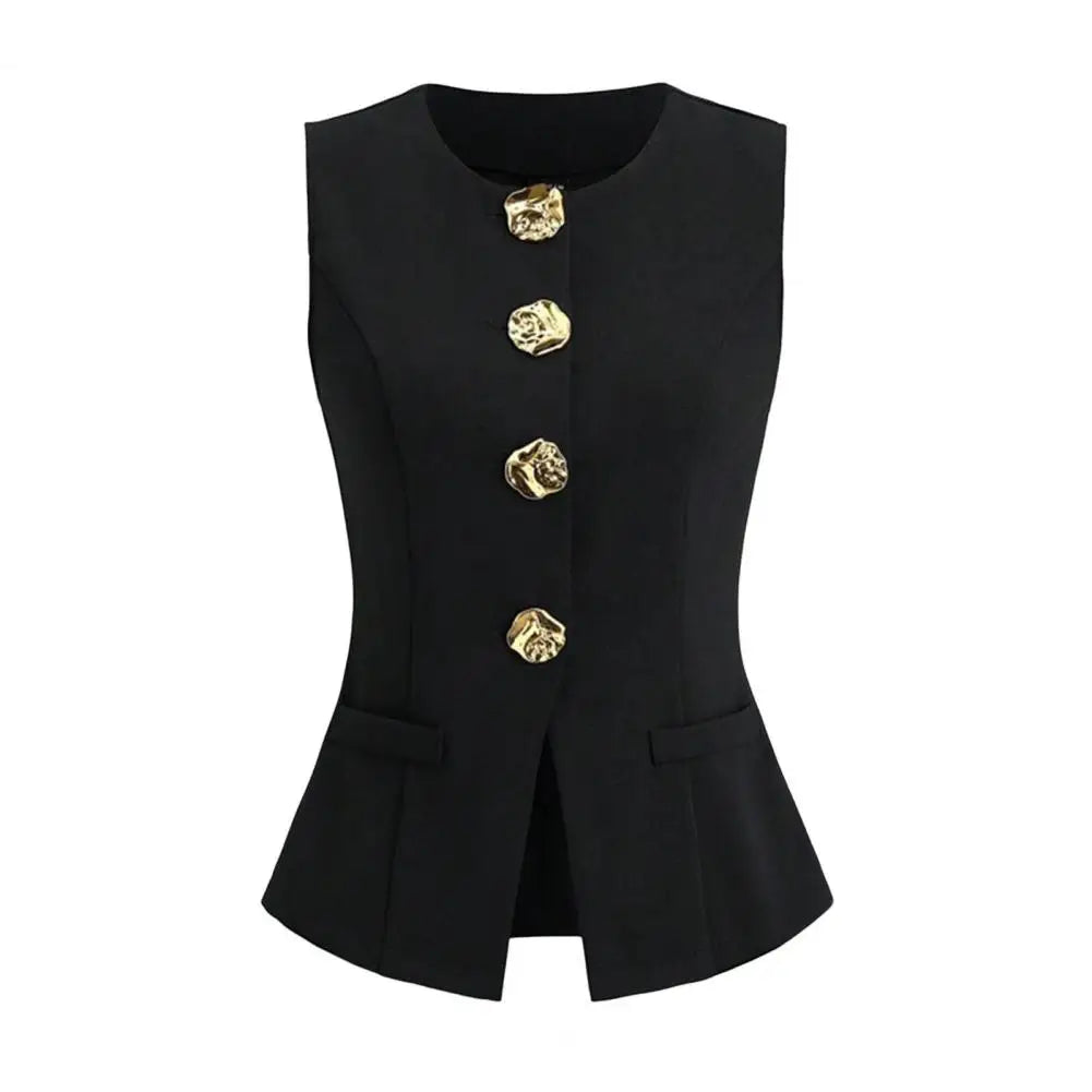 Waist-Cinching Crew-Neck Vest