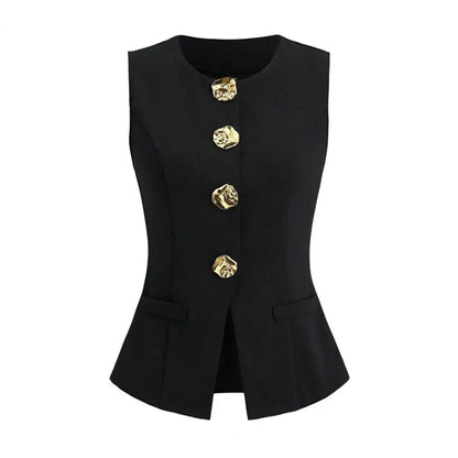 Waist-Cinching Crew-Neck Vest