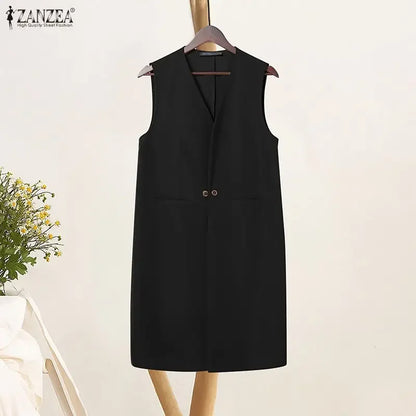 Longline V-Neck Button Waistcoat