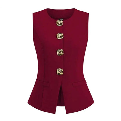 Waist-Cinching Crew-Neck Vest