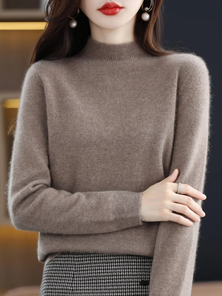 Wool-Blend Mock-Neck Sweater