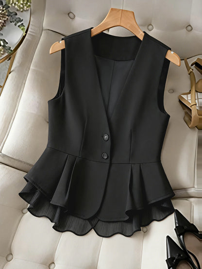 Peplum Waistcoat with Chiffon Hem