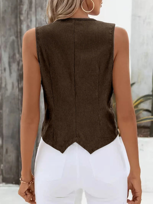 Fine-Cord V-Neck Waistcoat