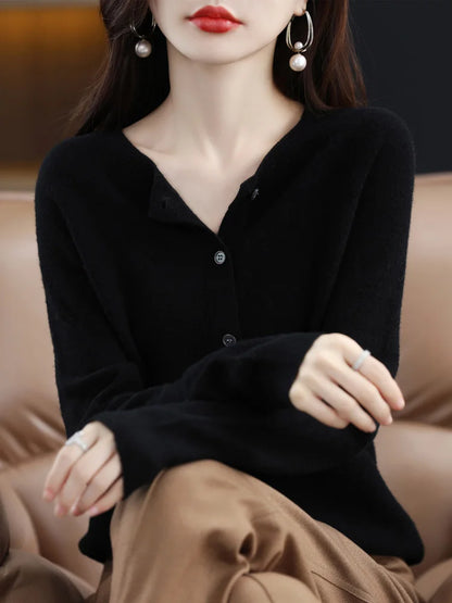 Fine Wool-Blend Crew-Neck Sweater
