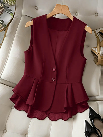 Peplum Waistcoat with Chiffon Hem
