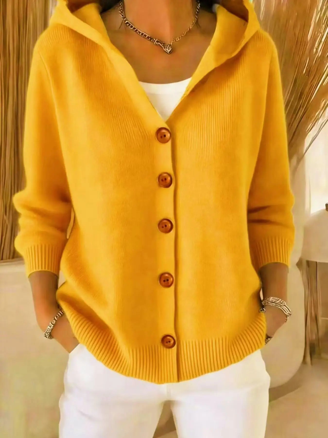 Hooded Knit Cardigan